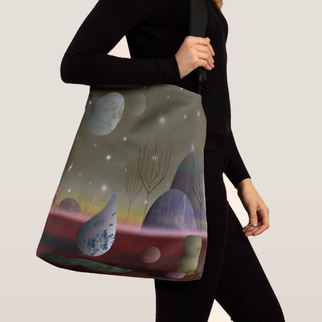 Ajustable Planète De Formes Sac Crossbody (2 Tailles) (De près)