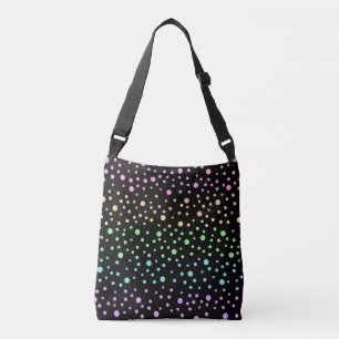 Ajustable Pois arc-en-ciel sur sac croisé noir