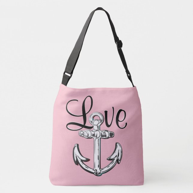 Ajustable Rose nautique de sac d'épaule de plage d'amour (Dos)
