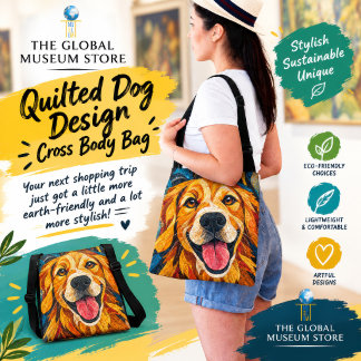 Ajustable Sac à bandoulière à motif de chien piqué