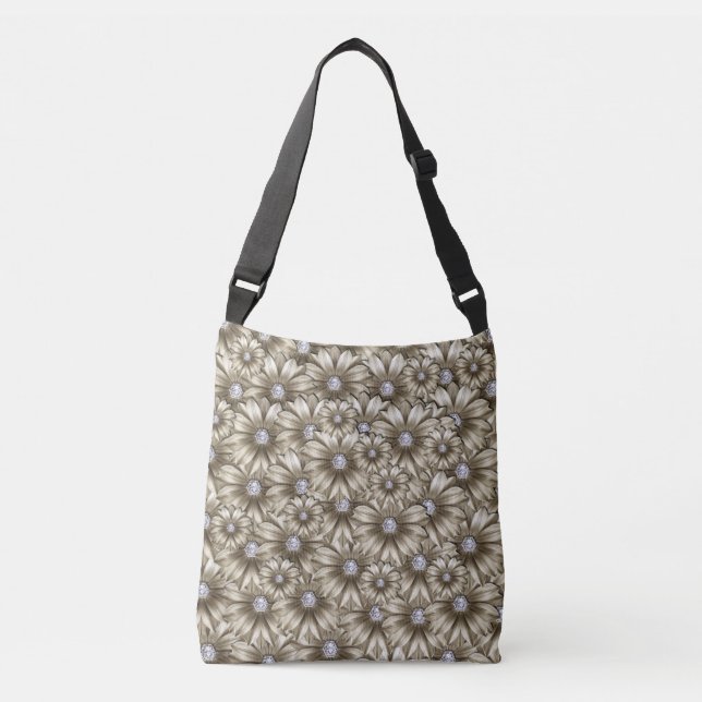 Ajustable Sac à bandoulière avec fleurs (Devant)