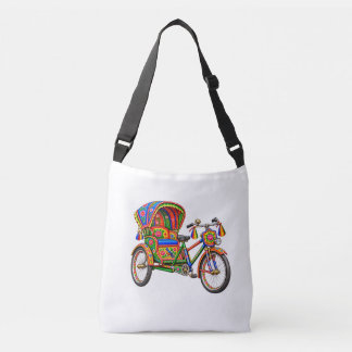 Ajustable Sac à bandoulière bengali — Art coloré de rickshaw