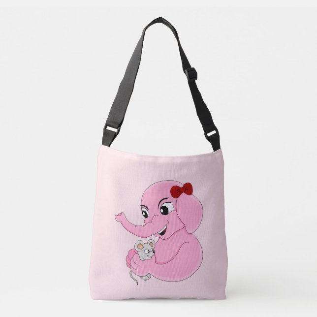 Ajustable Sac à bandoulière cartoon de fille éléphant mignon (Devant)