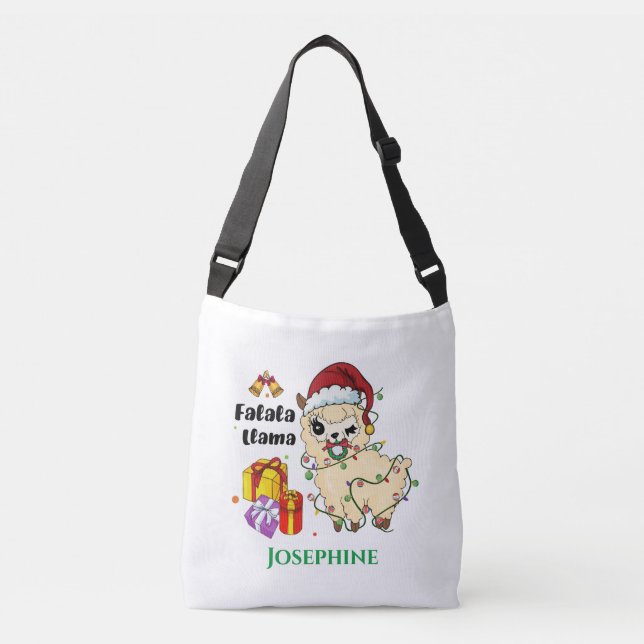 Ajustable Sac à bandoulière Christmas Llama (Devant)