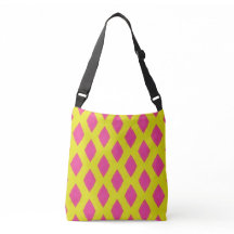 Sac à bandoulière diamant rétro rose et jaune