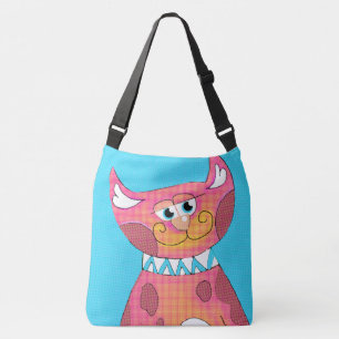 Ajustable Sac à bandoulière drôle de chat de dessin animé