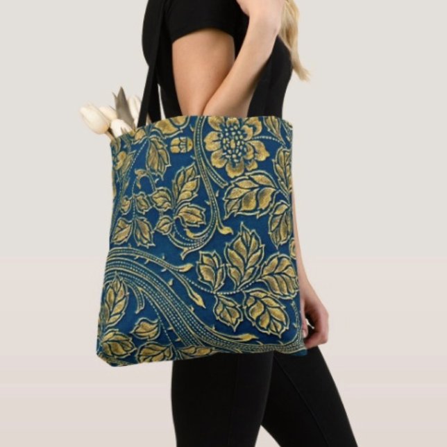 Ajustable Sac à bandoulière Élégance Fleur Dorée (Golden Blossom Elegance Cross Body Bag laminated  for extra support. Made in USA. 
)