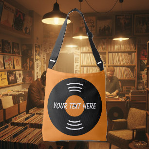 Ajustable Sac à bandoulière en disque vinyle de musique pers