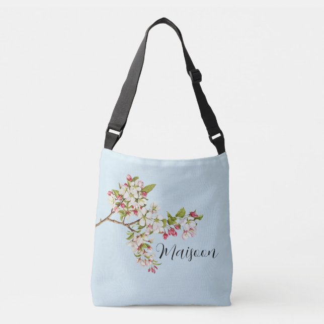Ajustable Sac à bandoulière Fleurs de pommier de printemps (Devant)