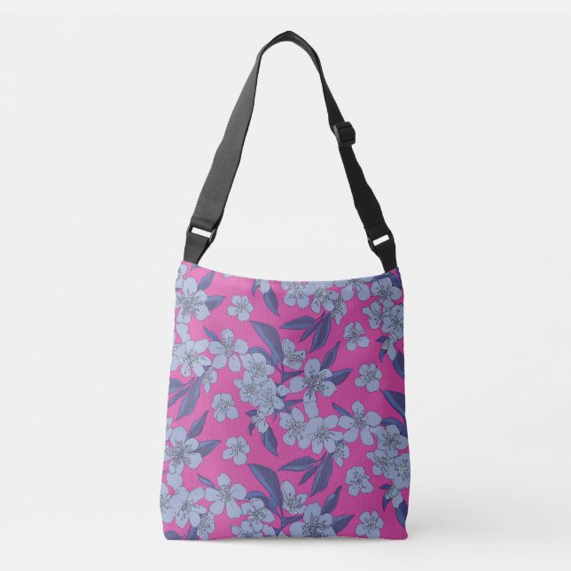 Ajustable Sac à bandoulière floral rose vif (Devant)