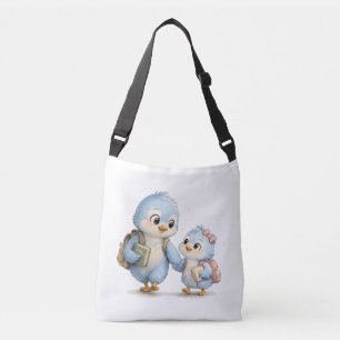 Ajustable Sac à bandoulière frères et sœurs d'oiseau mignon