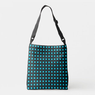 Ajustable Sac à bandoulière mode Houndstooth Aqua Italien Fe