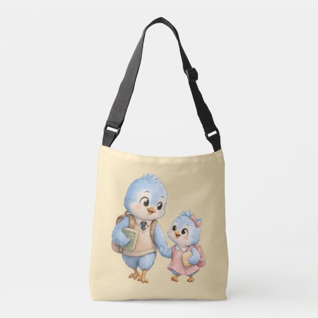 Ajustable Sac à bandoulière Petits Oiseaux Mignons Frères et (Devant)