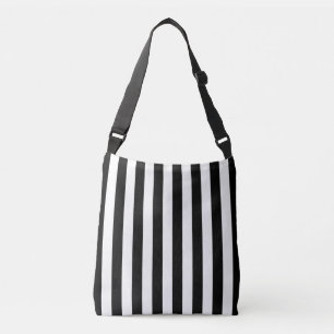 Ajustable sac à bandoulière rayé noir et blanc