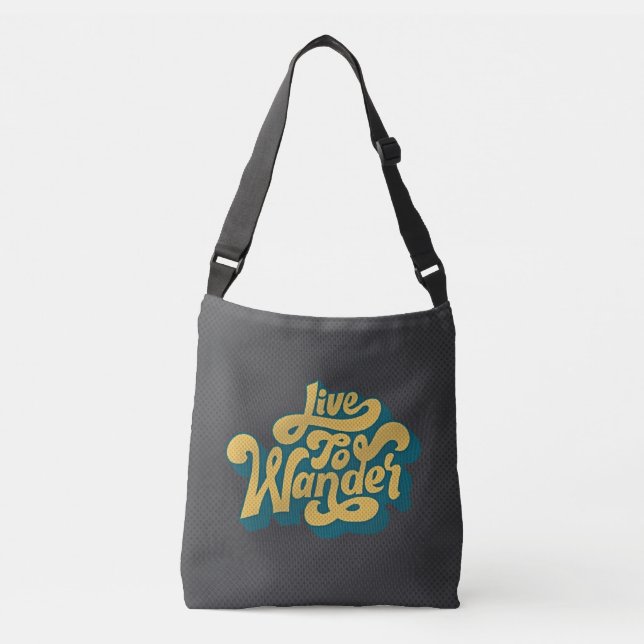 Ajustable Sac à bandoulière Rétro Live To Wander 70s (Devant)