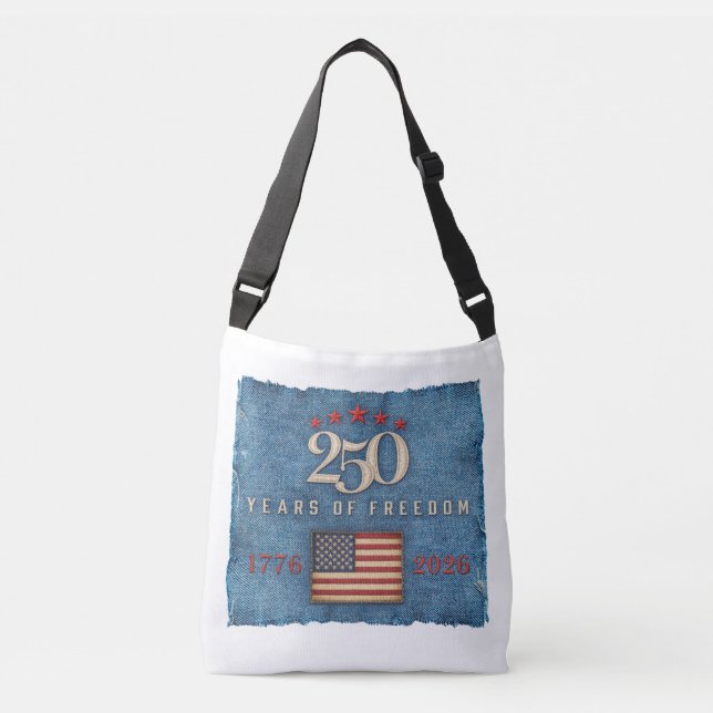 Ajustable Sac à bandoulière Tote - 250 Ans de Liberté (Devant)