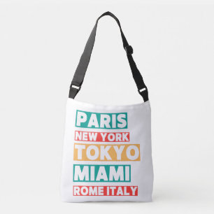Ajustable Sac à bandoulière typographie noms de villes – Par