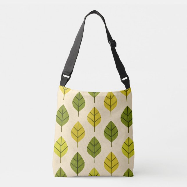 Ajustable Sac à bandoulière vert et jaune (Devant)
