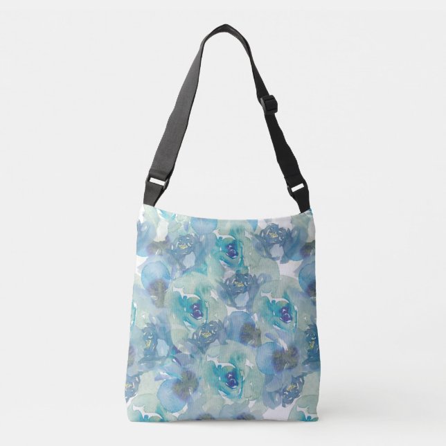 Ajustable Sac à carrosserie bleu floral  (Devant)