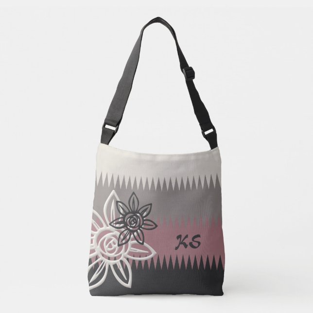 Ajustable Sac à carrosserie floral sur mesure Dusty/Rose de  (Devant)