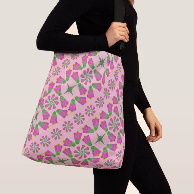 Ajustable Sac à carrosserie rose Fleur Mandalas (De près)