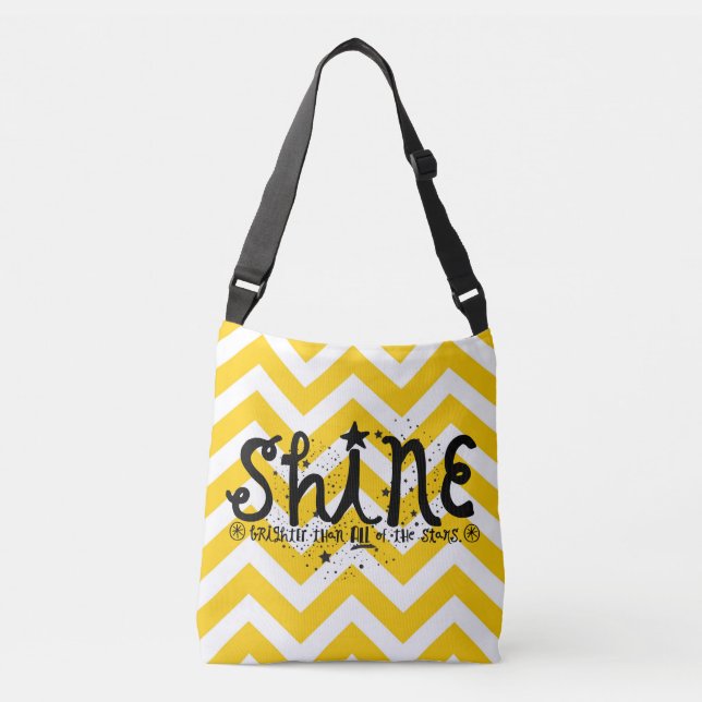 Ajustable Sac à Cool  en bande jaune et blanc (Devant)