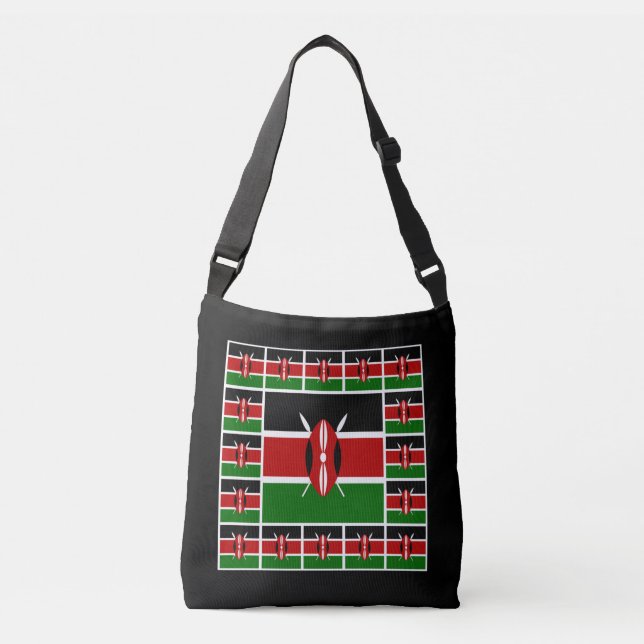 Ajustable Sac à drapeau kényan, mode kényane / sac à crossbo (Devant)