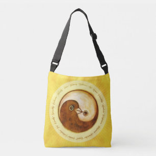 Ajustable Sac à épaules or Yin Yang colombes harmonie