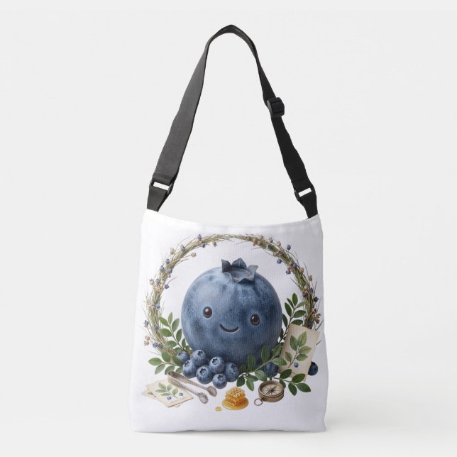 Ajustable Sac à main adorable Kawaii myrtille (Devant)