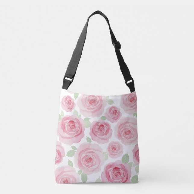 Ajustable Sac à main artistique rose aquarelle (Devant)