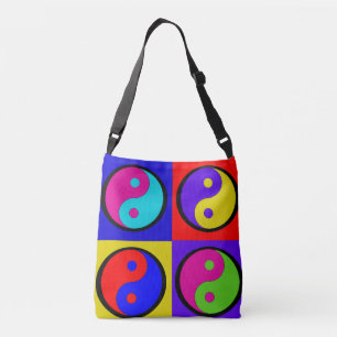 Ajustable Sac à main bloc de couleurs Yin Yang coloré rétro