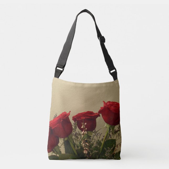 Ajustable Sac à main carrossable Red Roses (Devant)