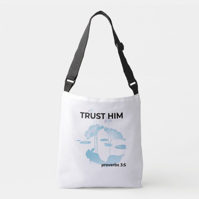 Ajustable Sac à main "Confie en Lui" Proverbes 3:5 | Sac chr (Devant)