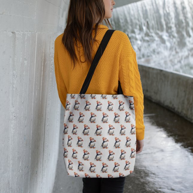 Ajustable Sac à main côtier Macareux hivernal (Créateur téléchargé)