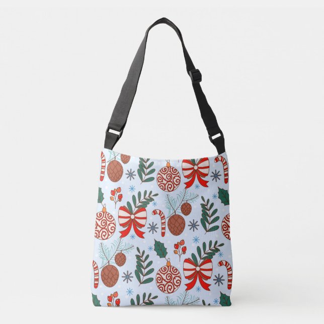 Ajustable Sac à main croisé de Noël ornement rétro (Devant)