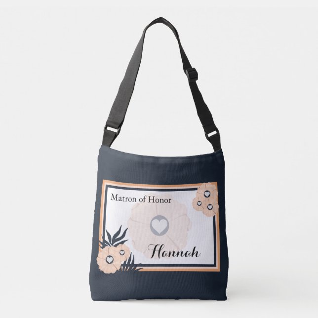 Ajustable Sac à main croisé pour témoin de mariage avec mono (Devant)