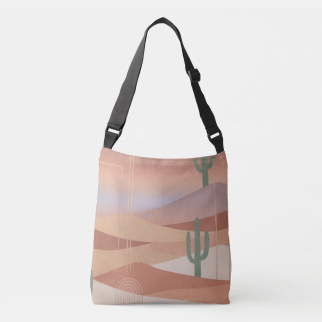 Ajustable Sac à main en terre cuite Boho géométrique Cactus (Devant)
