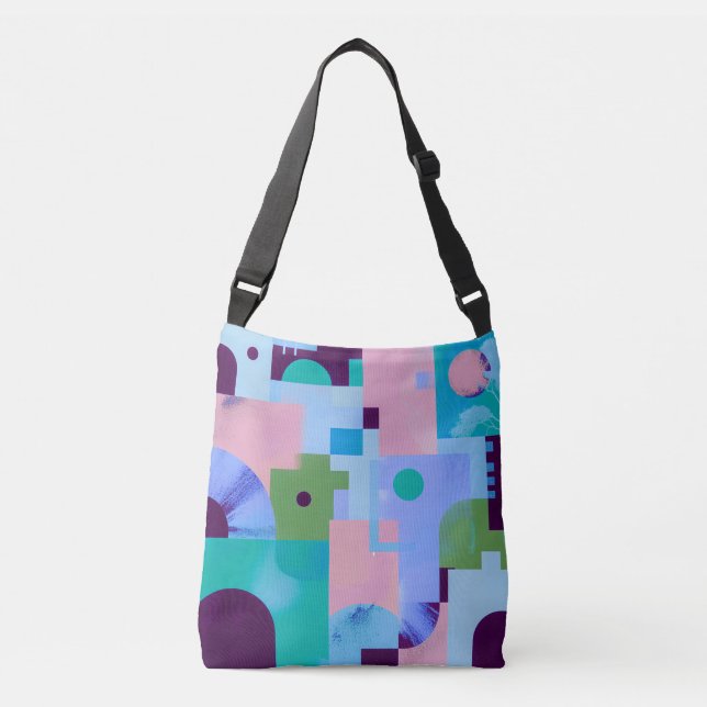 Ajustable Sac à main floral tropical d'été – B bleu rose mig (Devant)