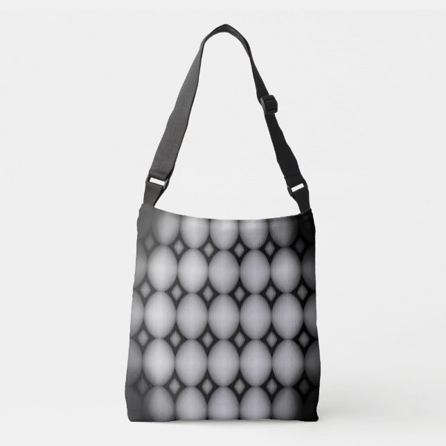 Ajustable Sac à main moderne à motif géométrique 3D noir et  (Devant)