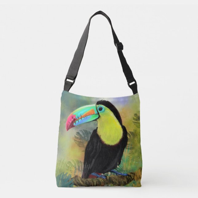 Ajustable Sac à main ou besace Tropical Toco Toucan Bird (Devant)