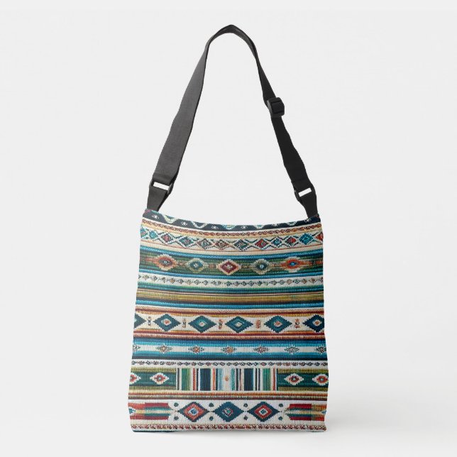 Ajustable SAC À MAIN RÉGLABLE "AGUA" Imprimé de style mexica (Devant)