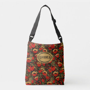 Ajustable Sac à main rustique rouge coquelicot vintage en bo