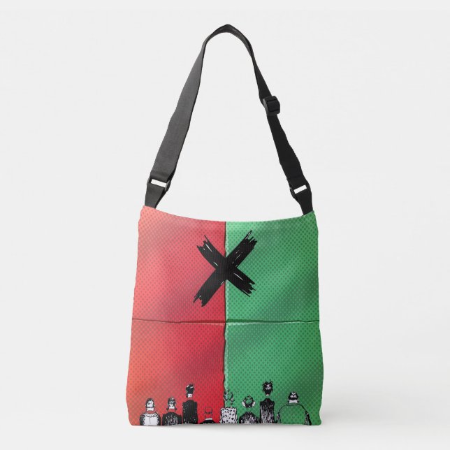 Ajustable Sac à main urbain pop art X (Devant)