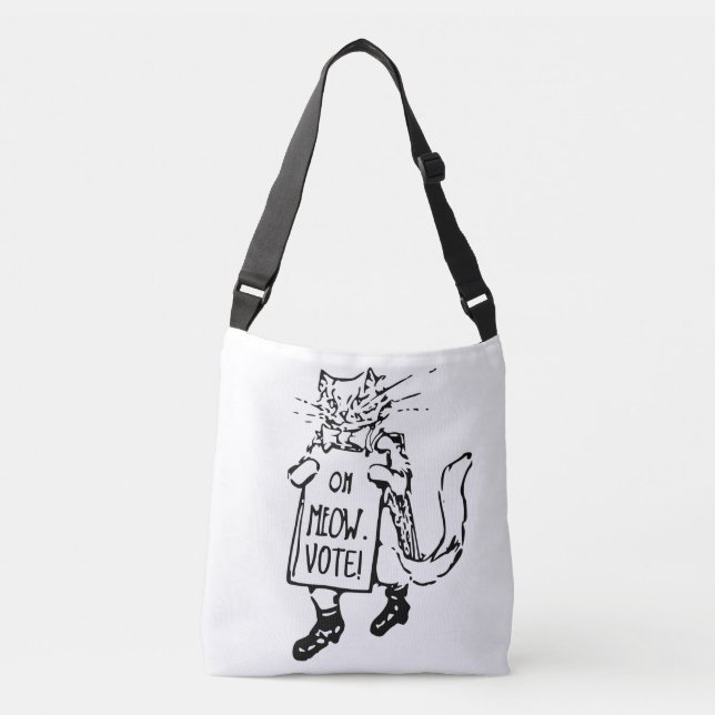 AJUSTABLE SAC À MAIN VINTAGE VOTE CHAT (Devant)