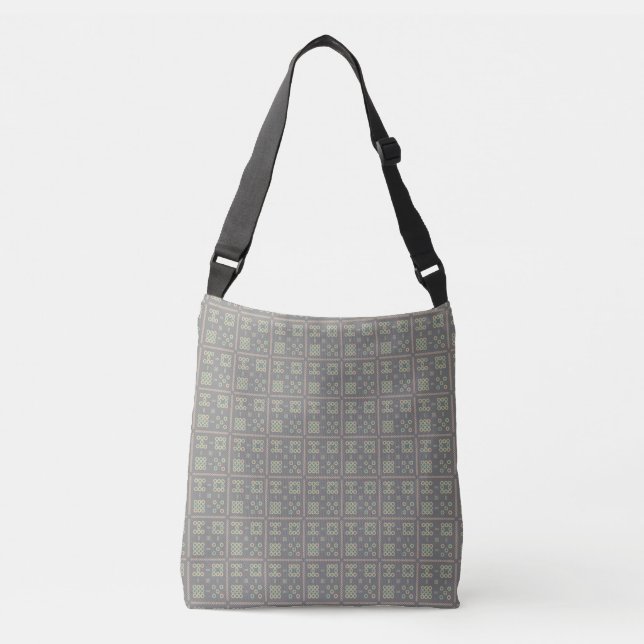 Ajustable Sac bandoulière à motif gris Petals & Donuts  (Devant)