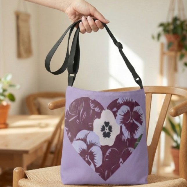 Ajustable Sac Bandoulière Cœur Violet  (Créateur téléchargé)