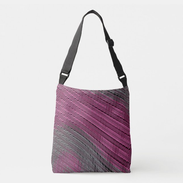 Ajustable Sac bandoulière gris violet décoratif (Devant)