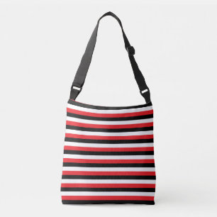 Ajustable Sac bandoulière rayé noir blanc rouge tendance