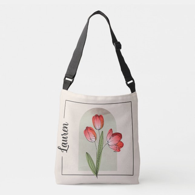 Ajustable Sac bandoulière Tulip Art (Devant)