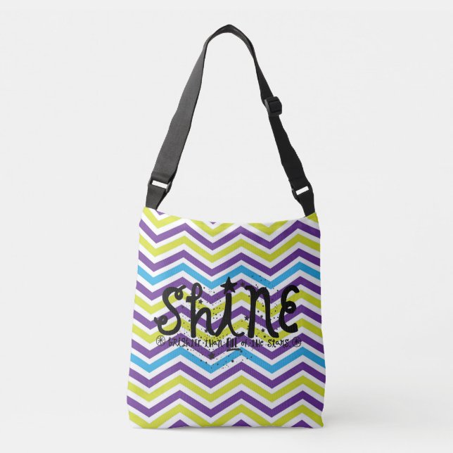 Ajustable Sac brillant brillant coloré Chevron (Devant)
